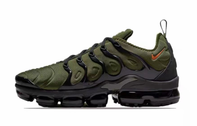 2021 Nike Air VaporMax Plus Army Green Black Running Shoes - Click Image to Close